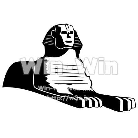 スフィンクスのシルエットのシルエット素材 W-023771