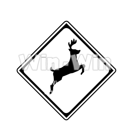 道路標識のシルエット素材 W-023299