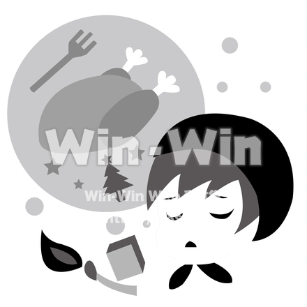 マッチ売りの少女のシルエット素材 W-022837