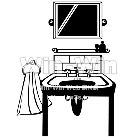 洗面所のシルエット素材 W-022125