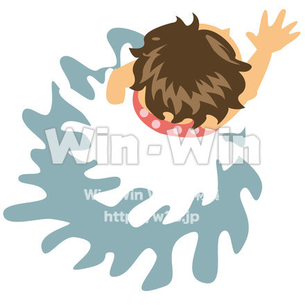 泳いでいる女の子のCG・イラスト素材 W-022366