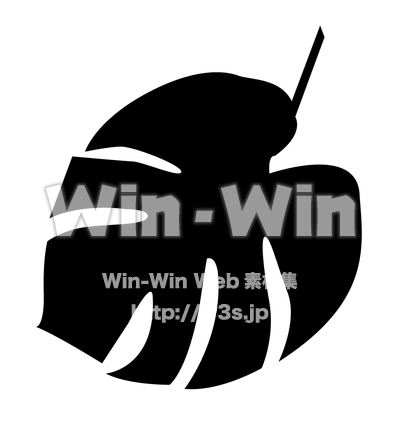 モンステラのシルエット素材 W-022831