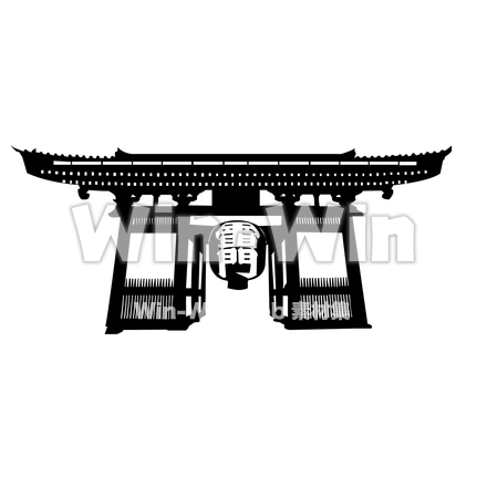 雷門のシルエット素材 W-023759