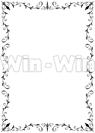 飾り枠のシルエット素材 W-022858
