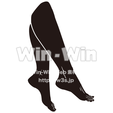 足のシルエット素材 W-022757