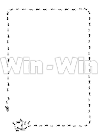 ありのブラシのシルエット素材 W-023678