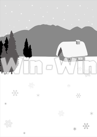 １月カレンダー背景のシルエット素材 W-023612