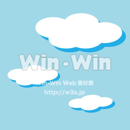 ポップな雲のCG・イラスト素材 W-022496