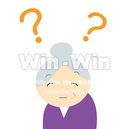 迷っているおばあさんのCG・イラスト素材 W-022699