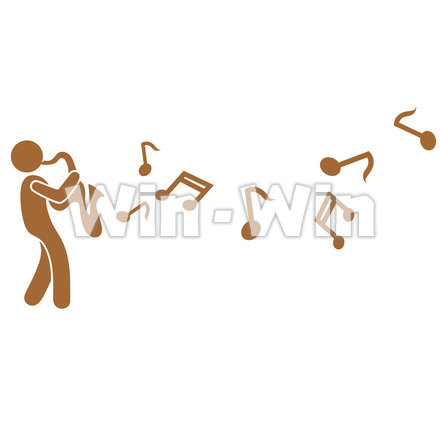 サックス奏者ピクトグラムのCG・イラスト素材 W-023863