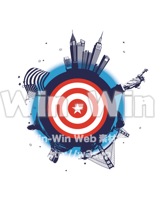 アメリカブラシ背景のシルエット素材 W-023745