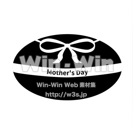 母の日ラベルのシルエット素材 W-022132