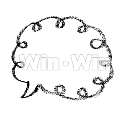 吹き出しのシルエット素材 W-023286