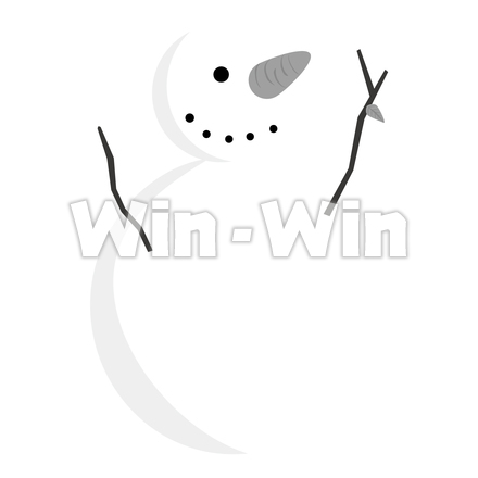 雪だるまのシルエット素材 W-023134