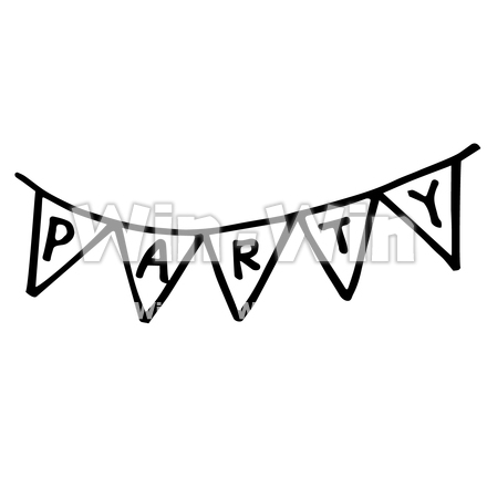 ＰＡＲＴＹの文字のシルエット素材 W-022931