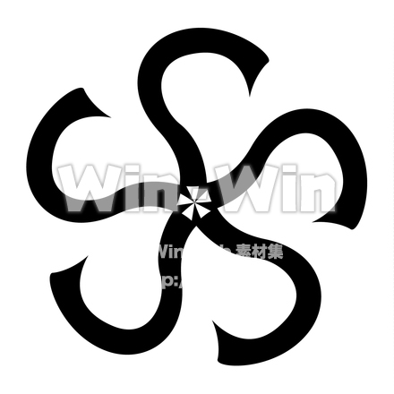 抽象的なお花のシルエット素材 W-022656