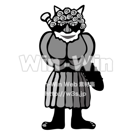 おにＢのシルエット素材 W-023088