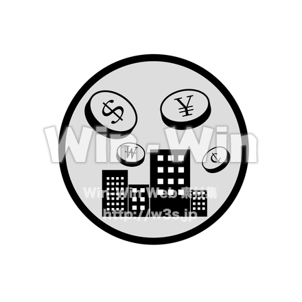 金融のシルエット素材 W-022921