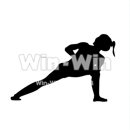 ヨガポーズのシルエット素材 W-022842