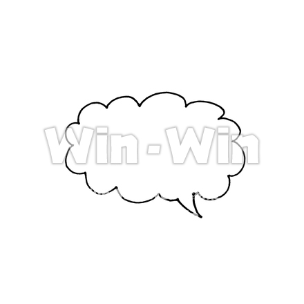 吹き出しのシルエット素材 W-023340