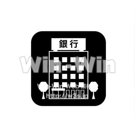 銀行アイコンのシルエット素材 W-022207