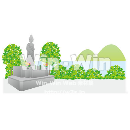 お墓のCG・イラスト素材 W-022867