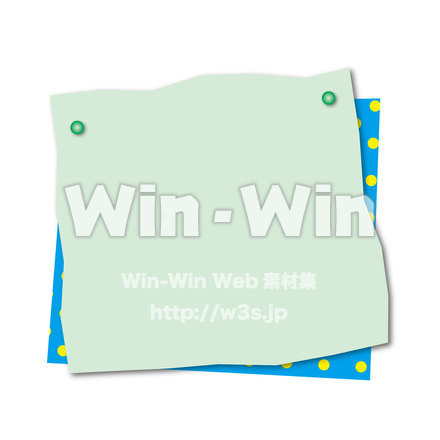 緑色の付箋のイラストのCG・イラスト素材 W-022616