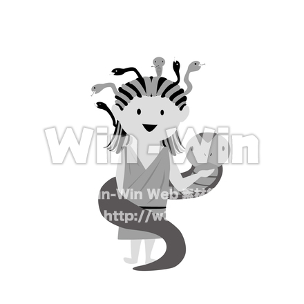 メデューサのシルエット素材 W-022997