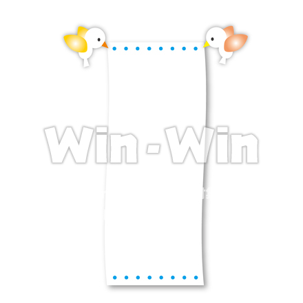 ことりと垂れ幕のCG・イラスト素材 W-022138