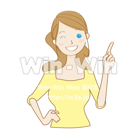 説明している女性（外国人）のCG・イラスト素材 W-022518