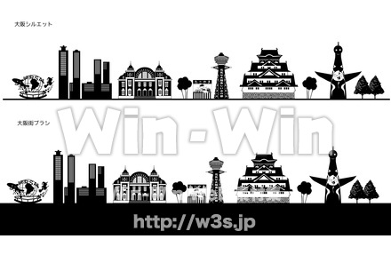 大阪街ブラシのシルエット素材 W-023696