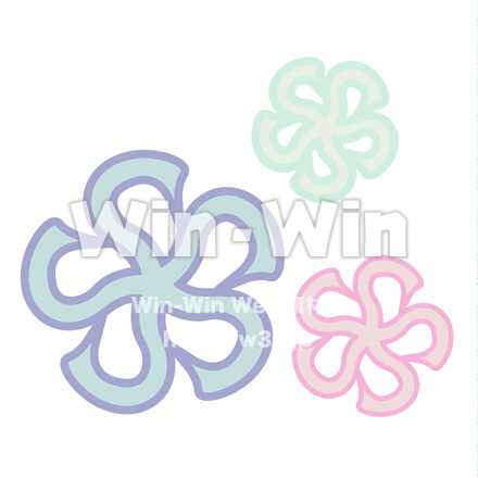３色のお花のCG・イラスト素材 W-022655