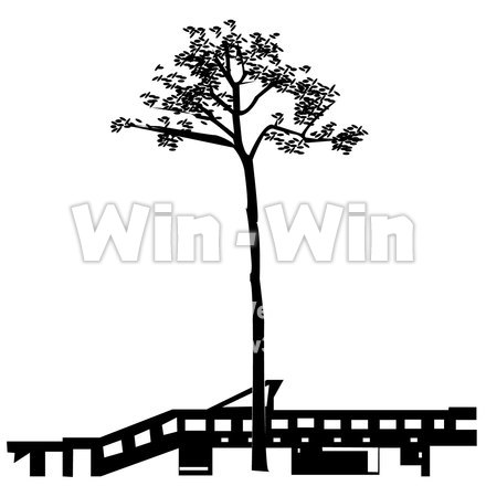 奇跡の一本松のシルエット素材 W-023779