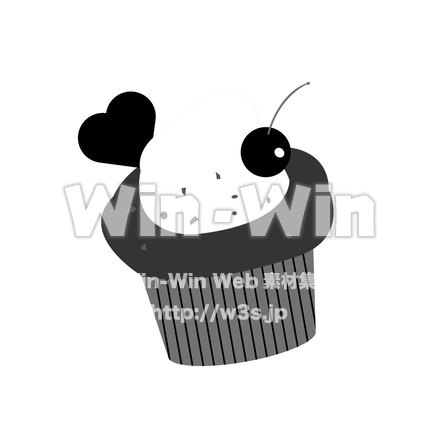 カップケーキのシルエット素材 W-023379