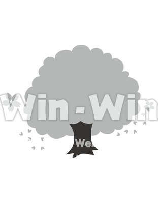 桜の木のシルエット素材 W-022820