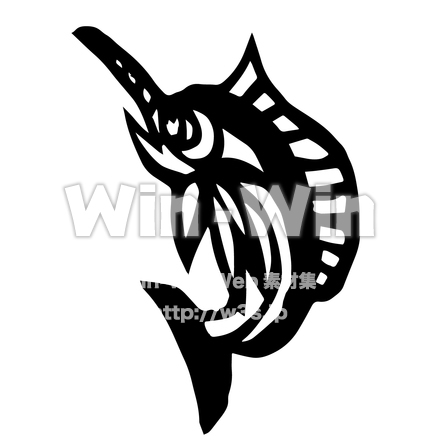 カジキのシルエット素材 W-023428