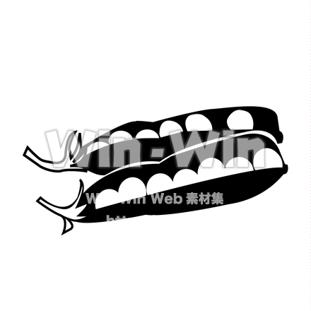 えんどう豆のシルエット素材 W-023167
