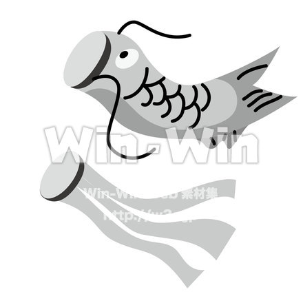 鯉のぼりのシルエット素材 W-023304