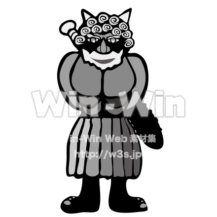 おにＡのシルエット素材 W-023087