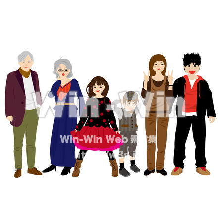 オリジナル家族のCG・イラスト素材 W-023118
