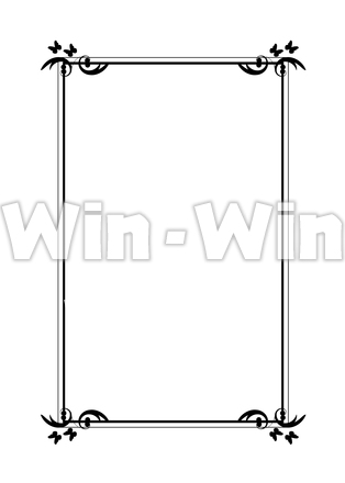 蝶々フレームのシルエット素材 W-023798