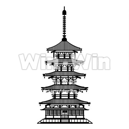 五重塔のシルエット素材 W-022127