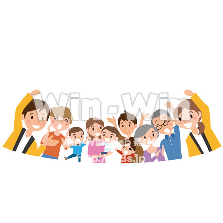 イベント参加者たちのCG・イラスト素材 W-022157