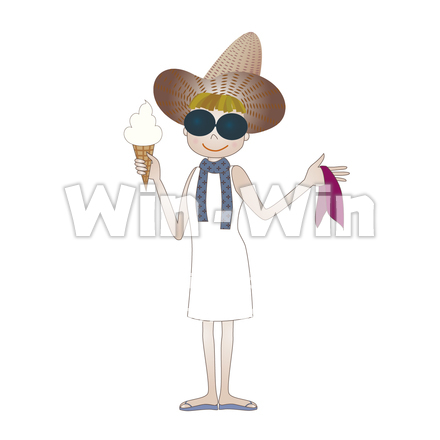 夏が似合う女子のCG・イラスト素材 W-022212