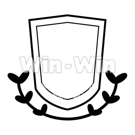 葉っぱのエンブレムのシルエット素材 W-023076