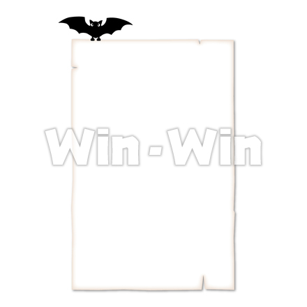 コウモリと紙のCG・イラスト素材 W-023396