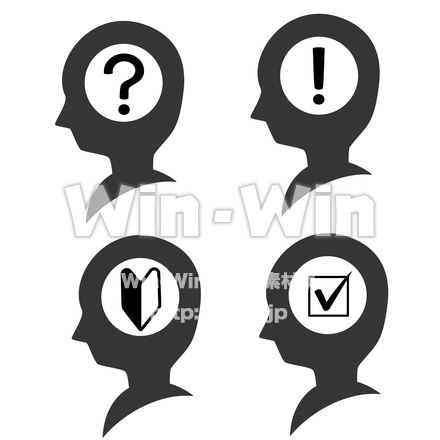 アイコン×4のシルエット素材 W-022992