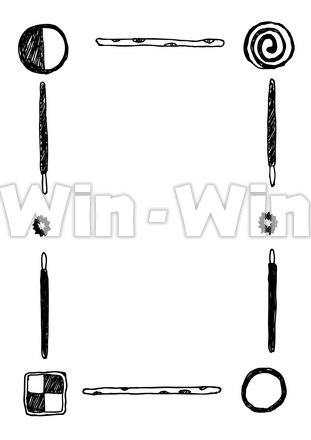 お菓子のフレームのシルエット素材 W-023876