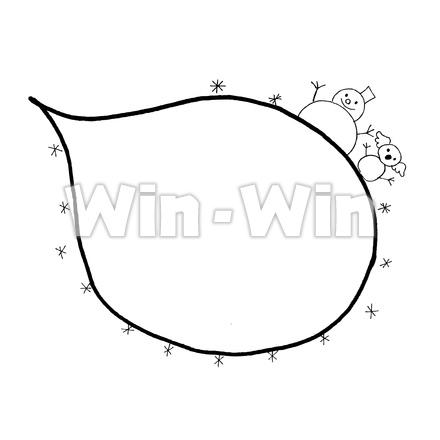 スノーマンとこあら雪だるまの吹き出しのCG・イラスト素材 W-023325