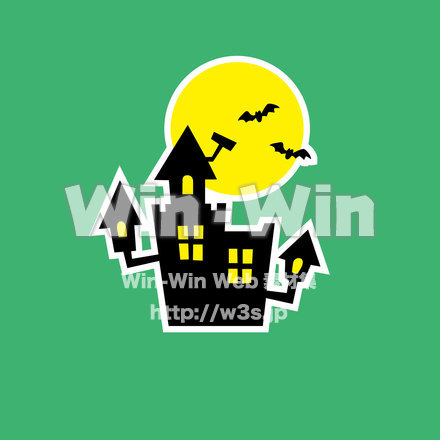 ハロウィンのお城のイラストのCG・イラスト素材 W-023441